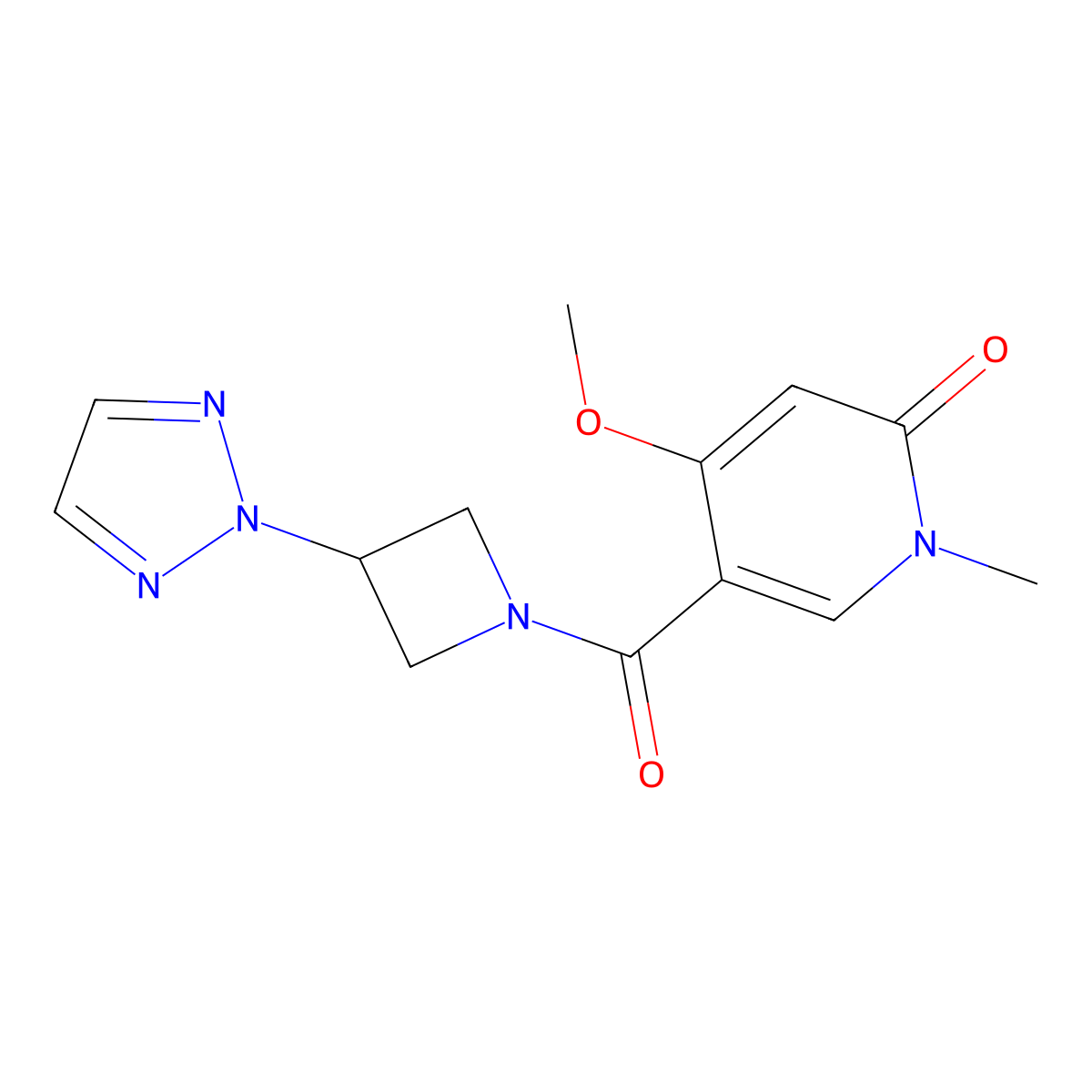 4-methoxy-1-methyl-5-[3-(2H-1,2,3-triazol-2-yl)azetidine-1-carbonyl]-1,2-dihydropyridin-2-one molecular structure, CAS 2189434-75-9