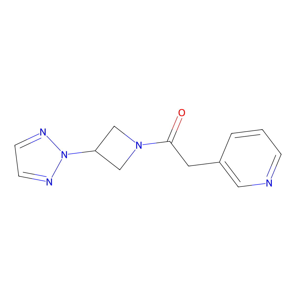 1-(3-(2H-1,2,3-triazol-2-yl)azetidin-1-yl)-2-(pyridin-3-yl)ethan-1-one molecular structure, CAS 2189434-76-0
