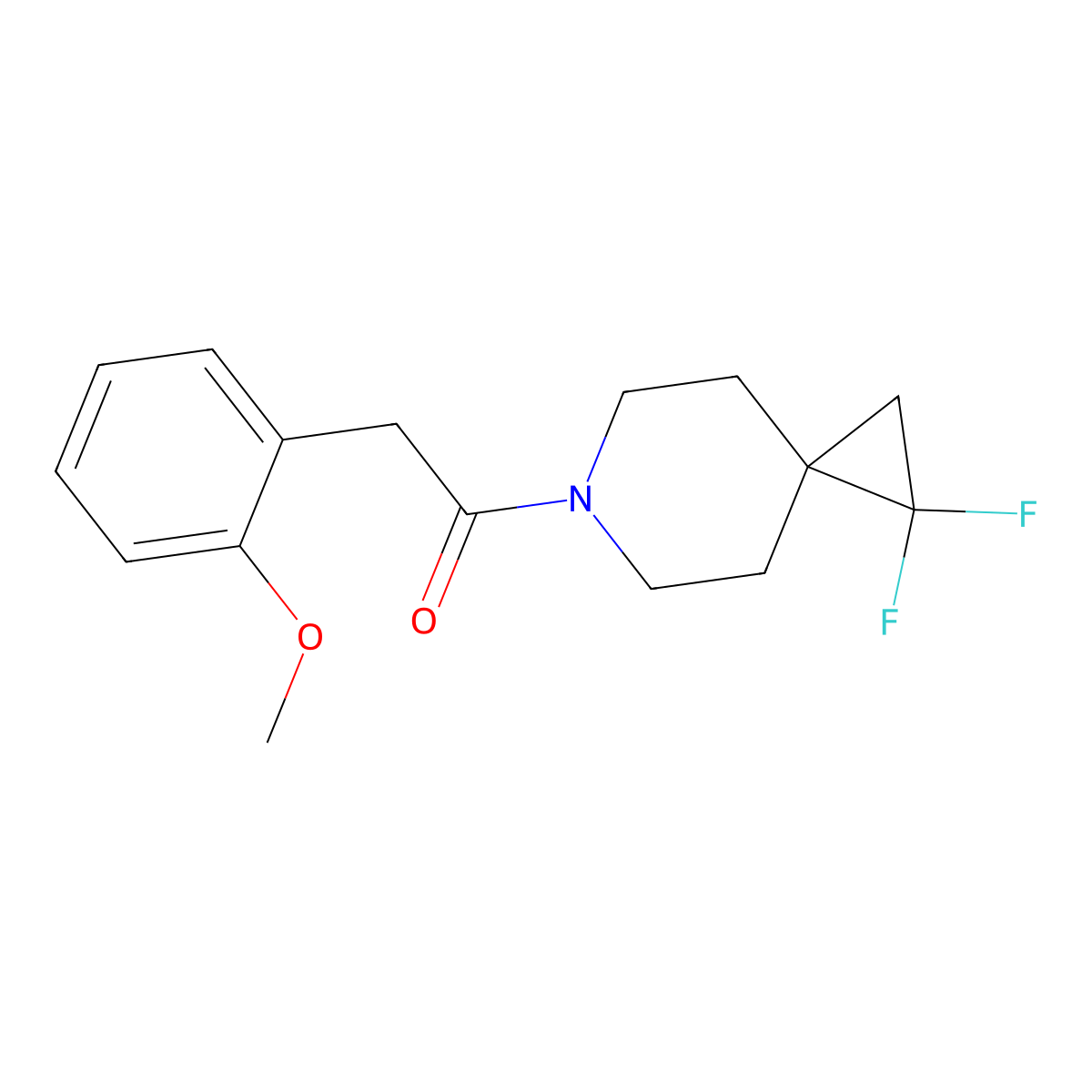 1-{1,1-Difluoro-6-azaspiro[2.5]octan-6-yl}-2-(2-methoxyphenyl)ethan-1-one molecular structure, CAS 2189434-79-3