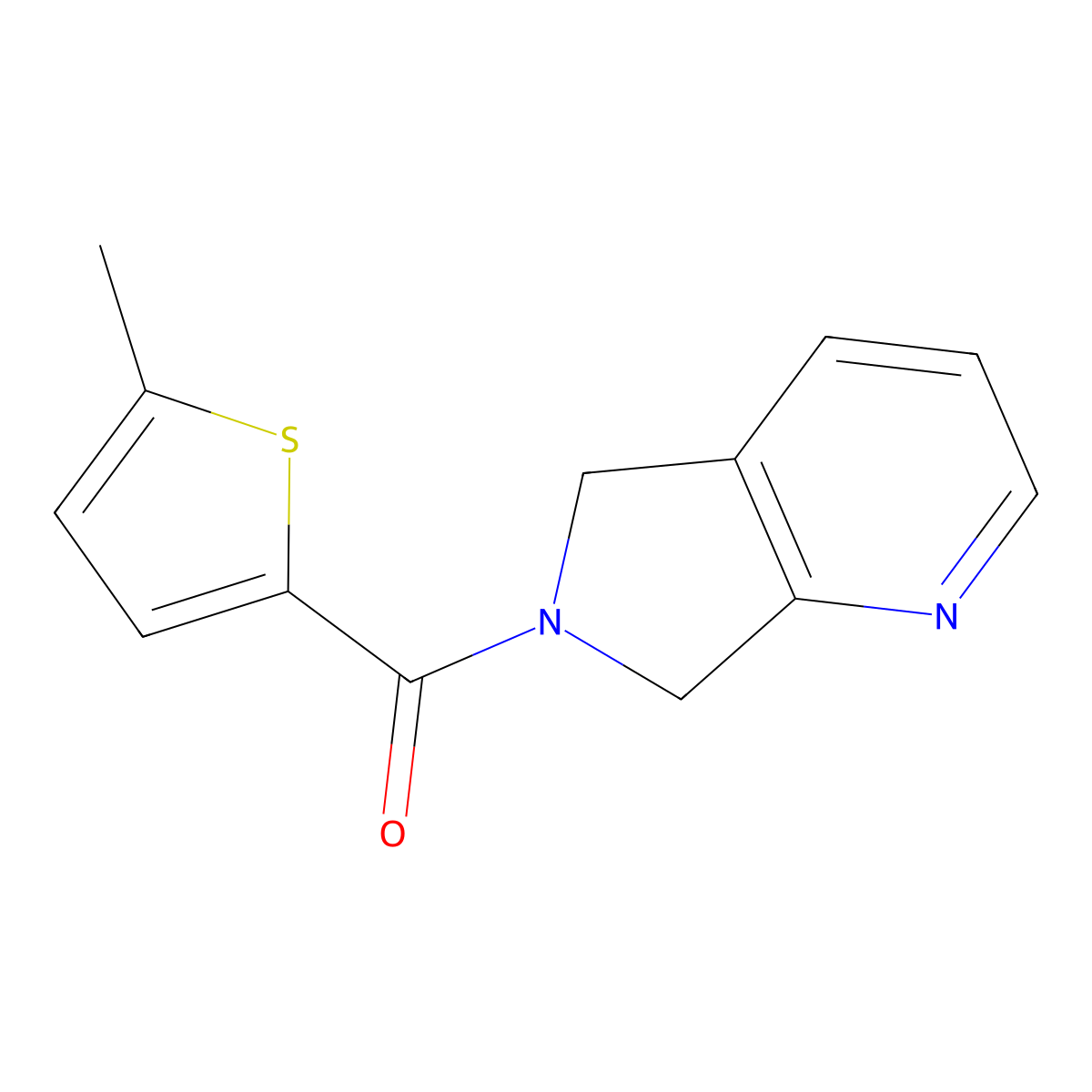 (5-methylthiophen-2-yl)(5H-pyrrolo[3,4-b]pyridin-6(7H)-yl)methanone molecular structure, CAS 2189434-83-9