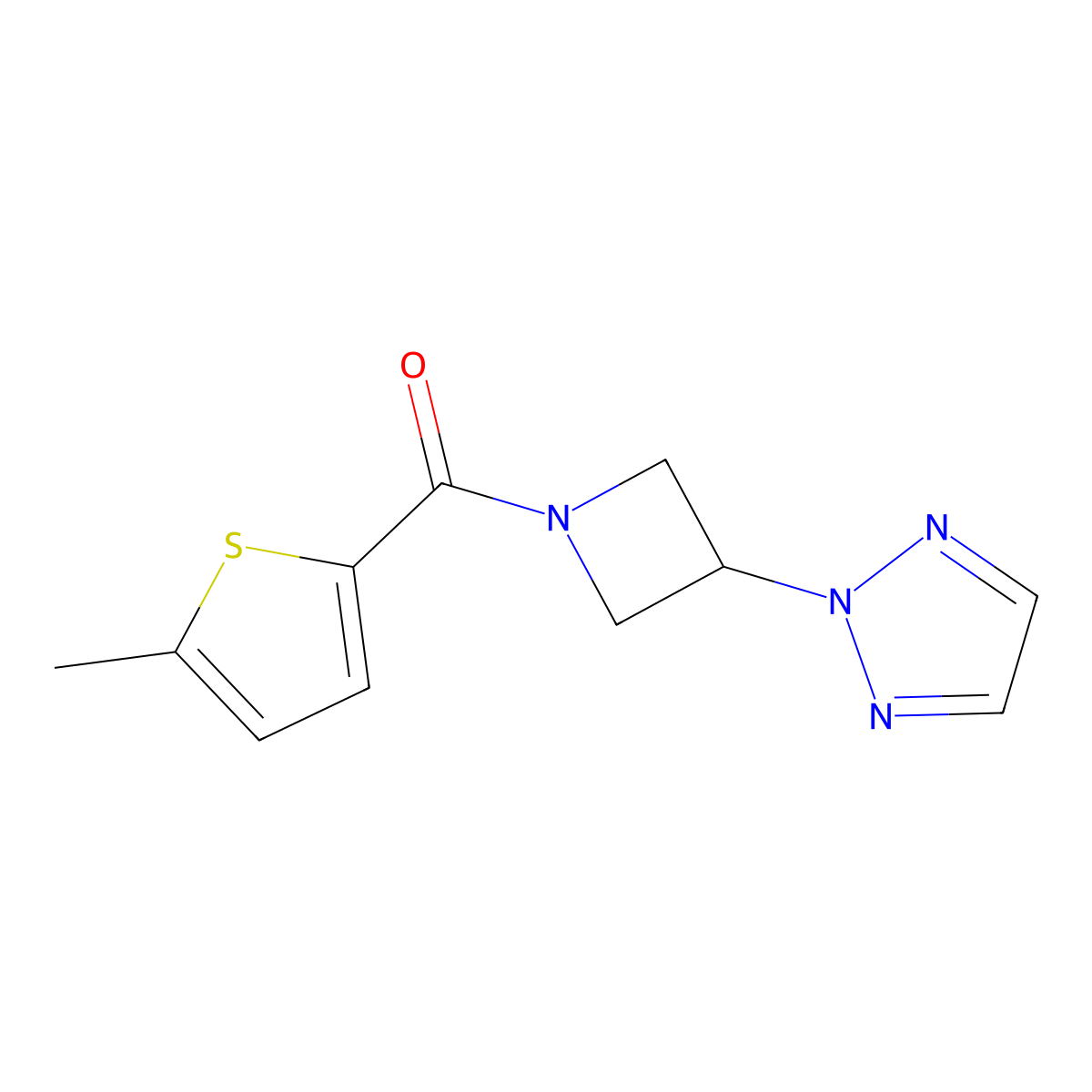 2-[1-(5-methylthiophene-2-carbonyl)azetidin-3-yl]-2H-1,2,3-triazole molecular structure, CAS 2189434-92-0