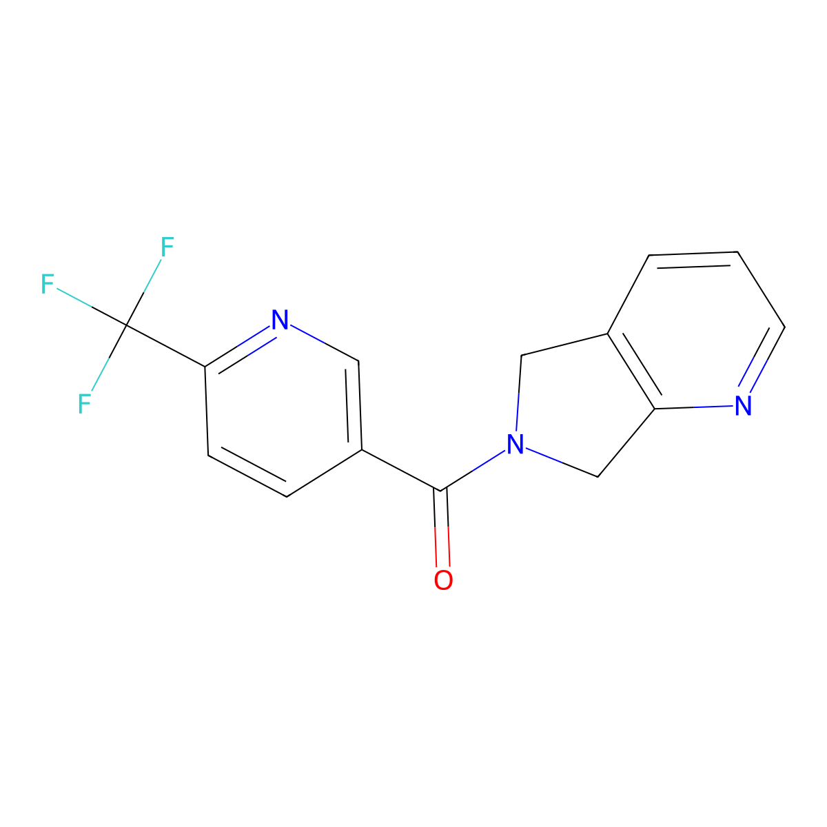 (5H-pyrrolo[3,4-b]pyridin-6(7H)-yl)(6-(trifluoromethyl)pyridin-3-yl)methanone molecular structure, CAS 2189434-94-2
