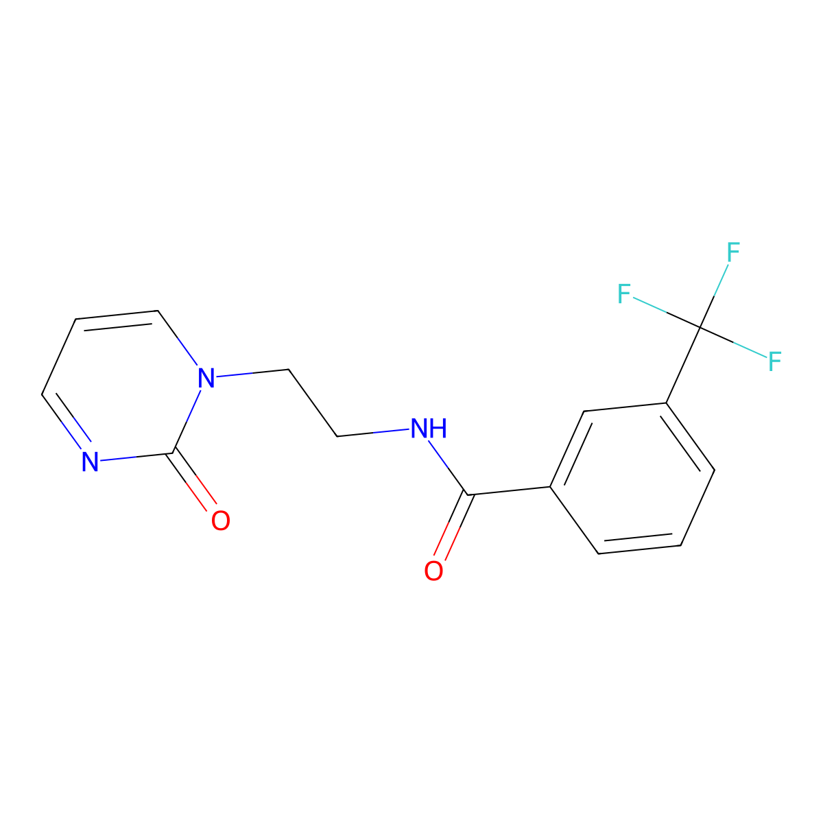 N-[2-(2-oxo-1,2-dihydropyrimidin-1-yl)ethyl]-3-(trifluoromethyl)benzamide molecular structure, CAS 2189435-06-9