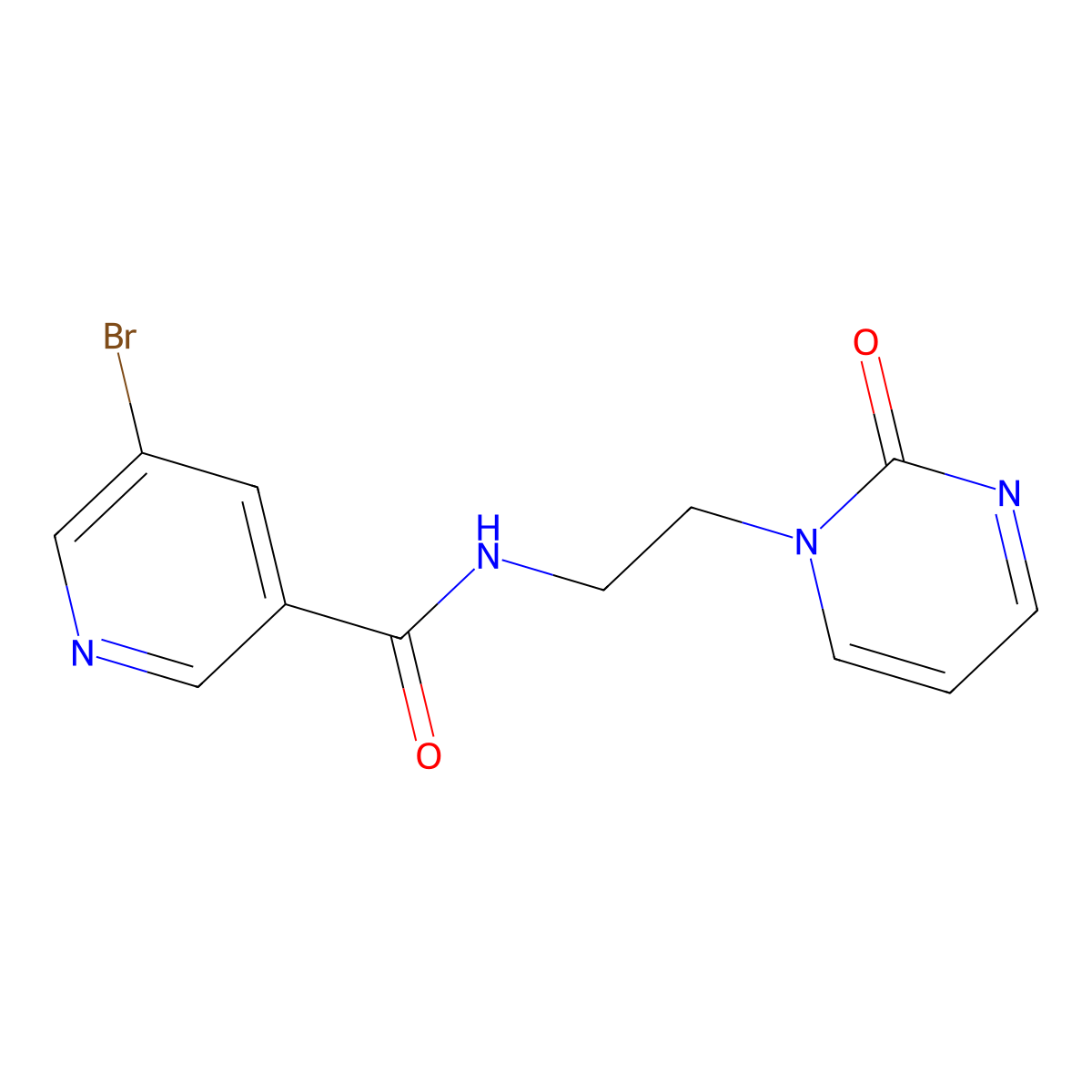 5-bromo-N-[2-(2-oxo-1,2-dihydropyrimidin-1-yl)ethyl]pyridine-3-carboxamide molecular structure, CAS 2189435-18-3