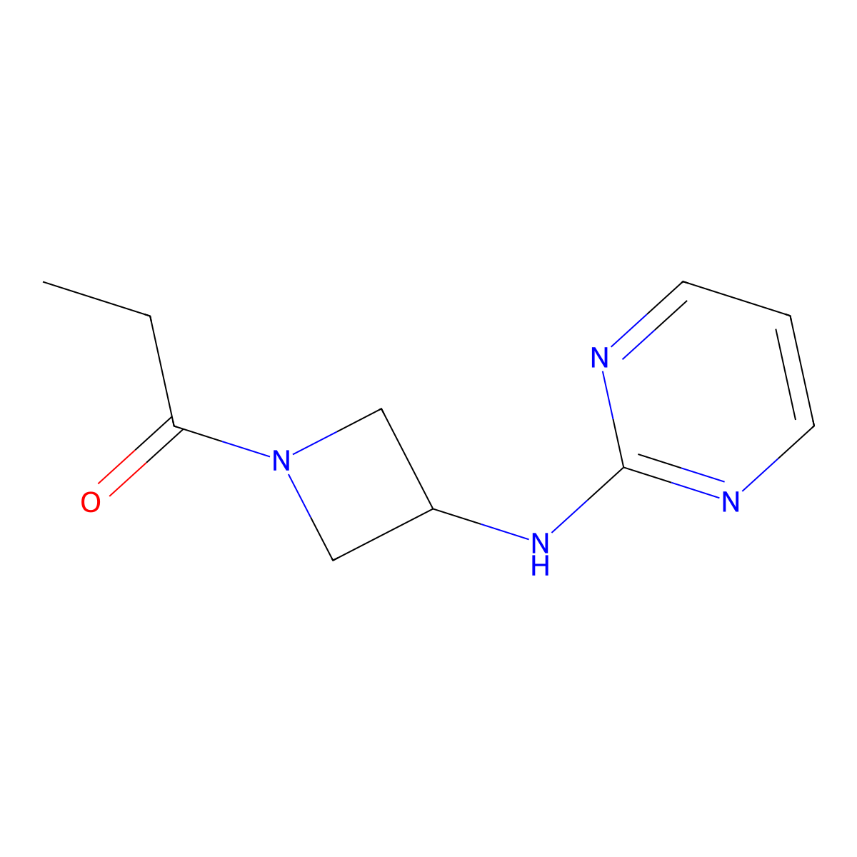 1-(3-(Pyrimidin-2-ylamino)azetidin-1-yl)propan-1-one molecular structure, CAS 2189435-20-7