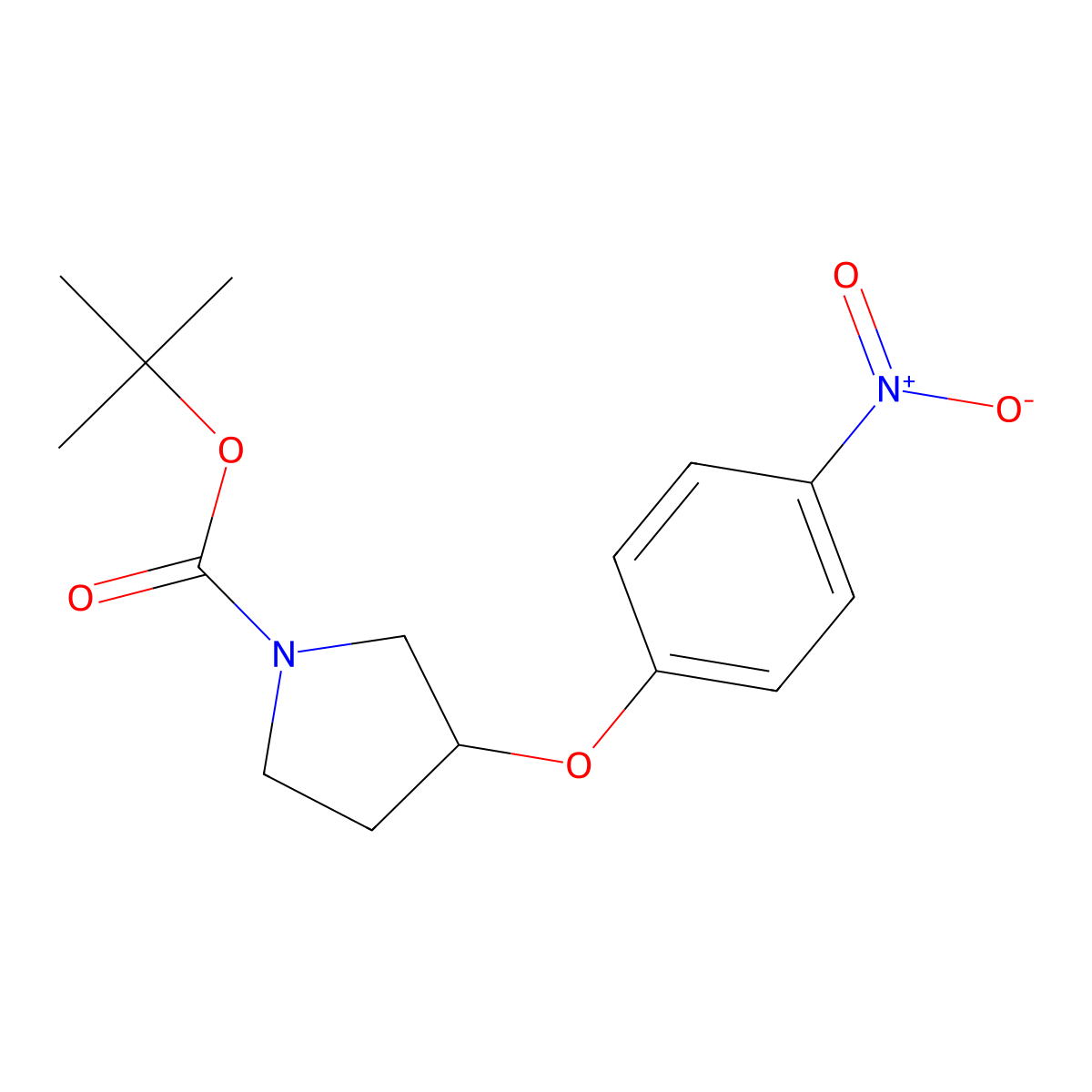 (S)-tert-Butyl 3-(4-nitrophenoxy)pyrrolidine-1-carboxylate molecular structure, CAS 218944-23-1