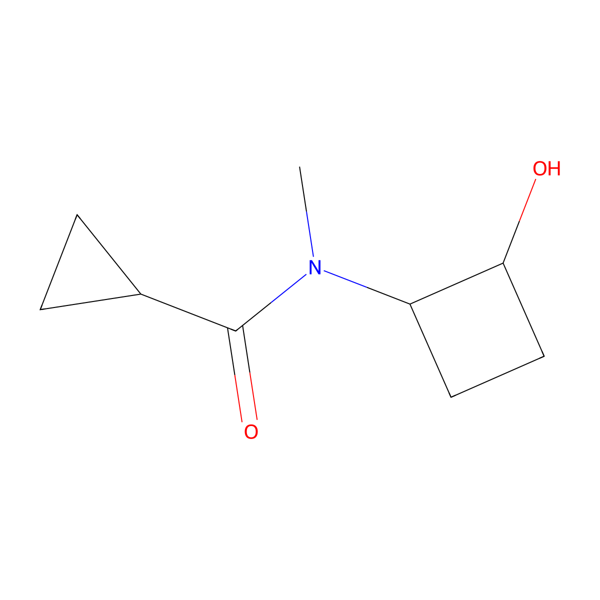 N-(2-hydroxycyclobutyl)-N-methylcyclopropanecarboxamide molecular structure, CAS 2189497-77-4