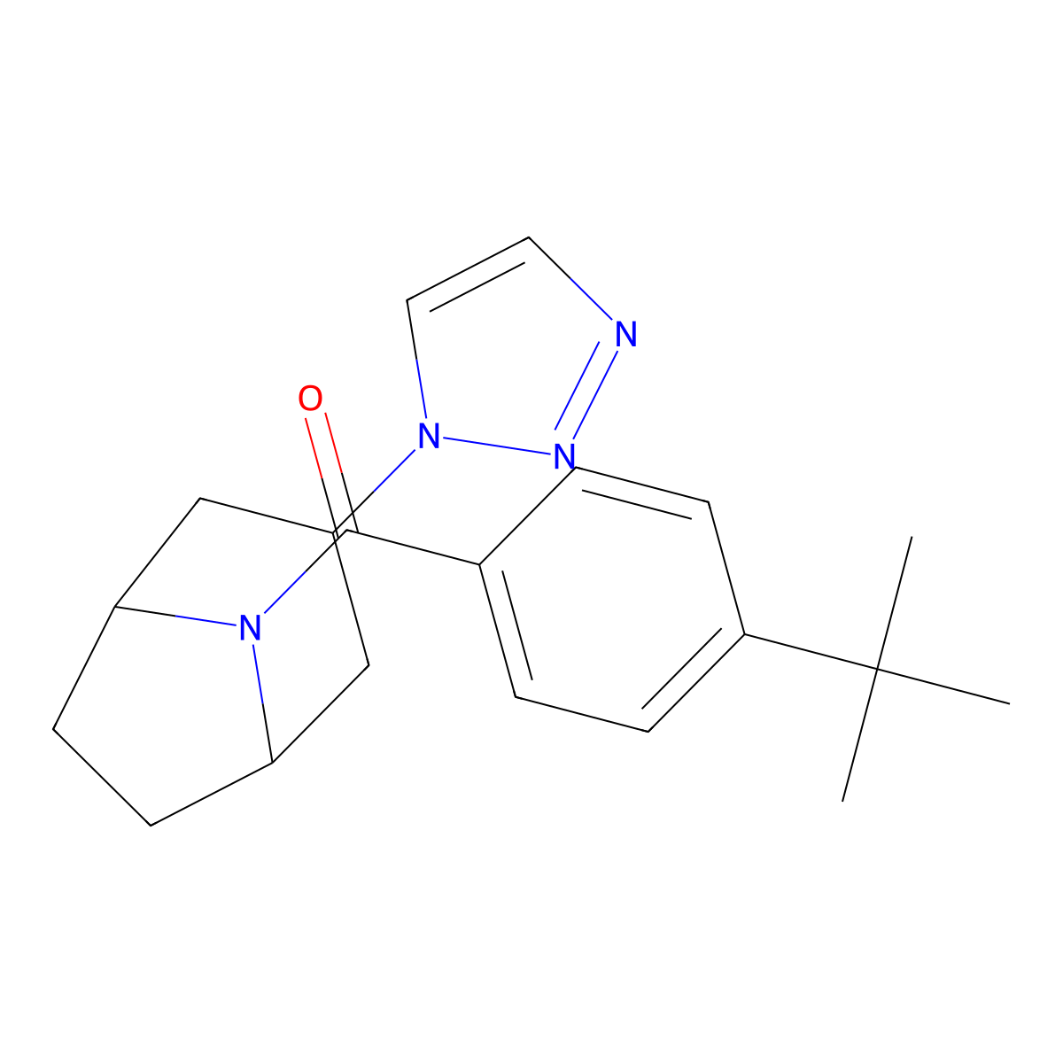 8-(4-tert-butylbenzoyl)-3-(1H-1,2,3-triazol-1-yl)-8-azabicyclo[3.2.1]octane molecular structure, CAS 2189497-82-1