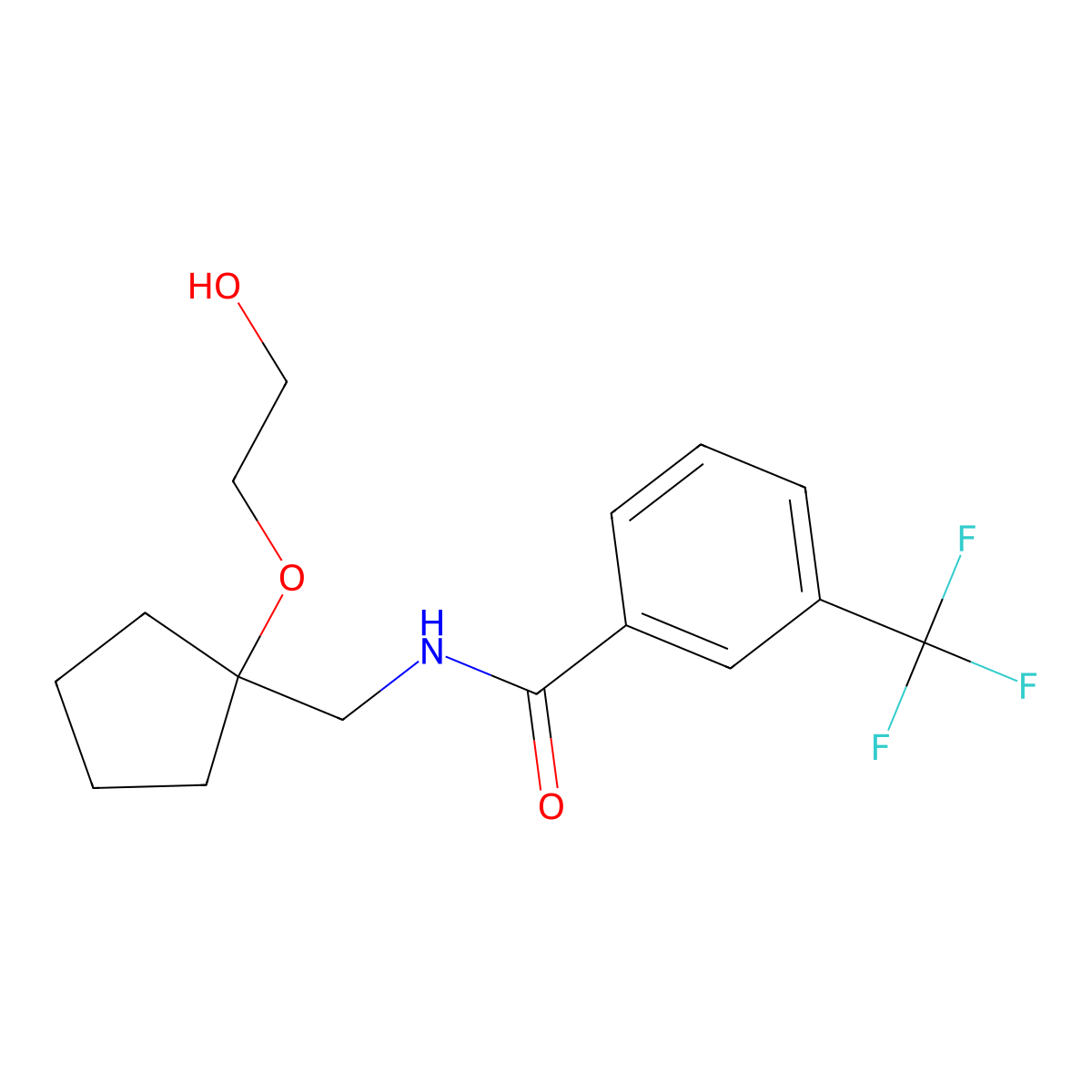 N-{[1-(2-hydroxyethoxy)cyclopentyl]methyl}-3-(trifluoromethyl)benzamide molecular structure, CAS 2189497-87-6