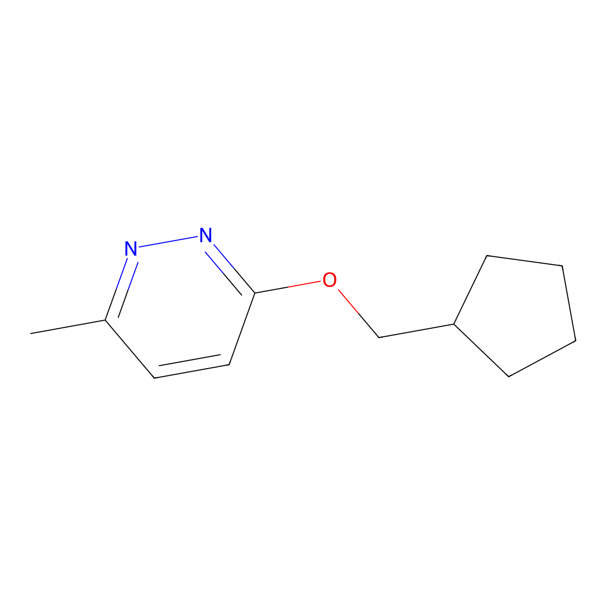 3-(Cyclopentylmethoxy)-6-methylpyridazine molecular structure, CAS 2189497-97-8