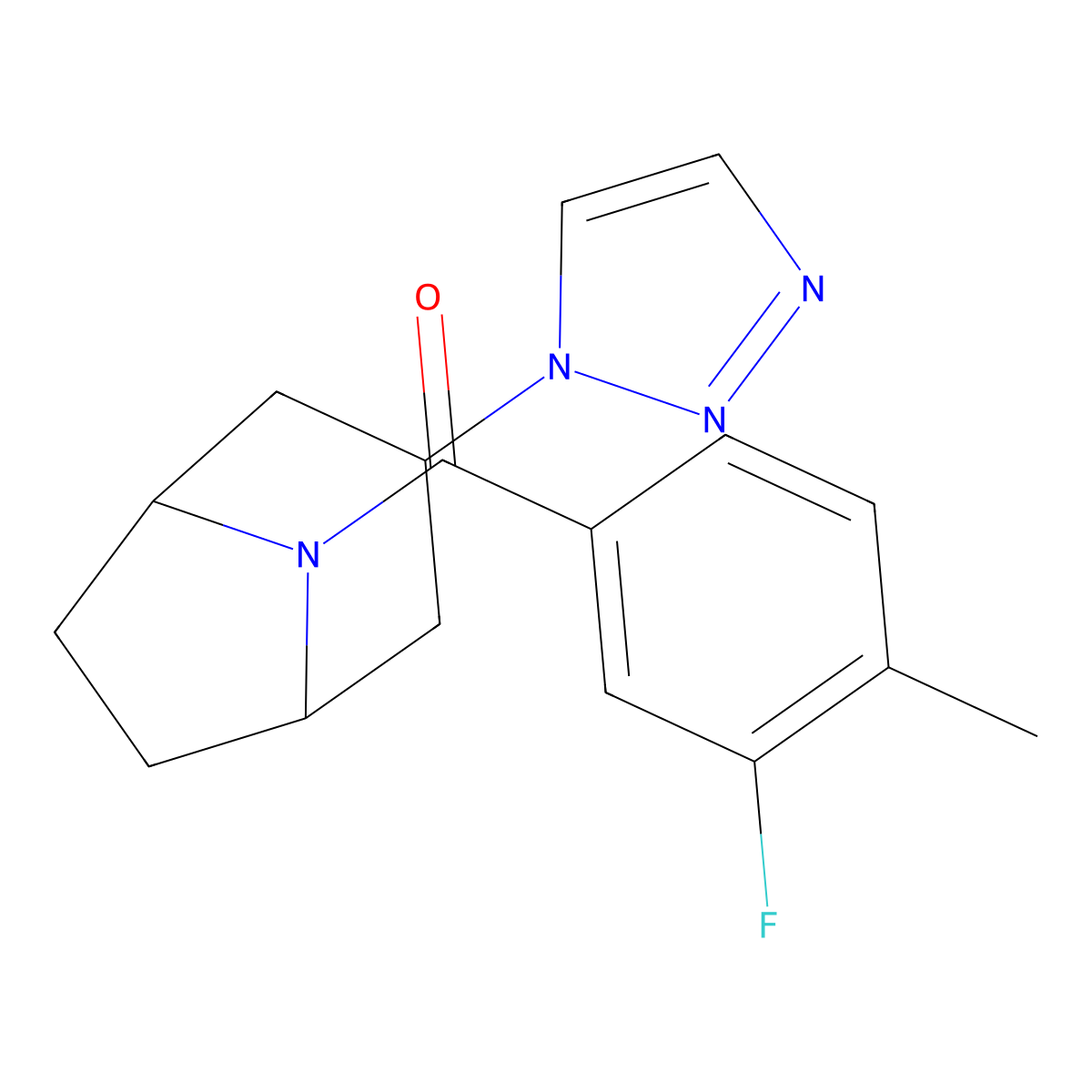 8-(3-fluoro-4-methylbenzoyl)-3-(1H-1,2,3-triazol-1-yl)-8-azabicyclo[3.2.1]octane molecular structure, CAS 2189498-01-7