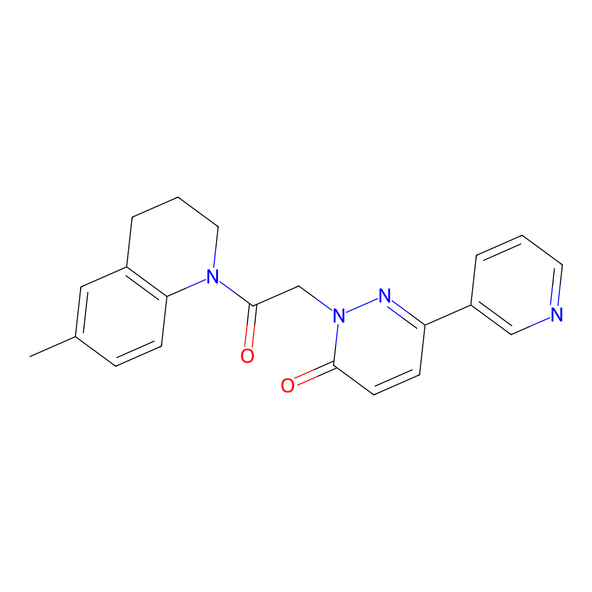 2-(2-(6-methyl-3,4-dihydroquinolin-1(2H)-yl)-2-oxoethyl)-6-(pyridin-3-yl)pyridazin-3(2H)-one molecular structure, CAS 2189498-45-9