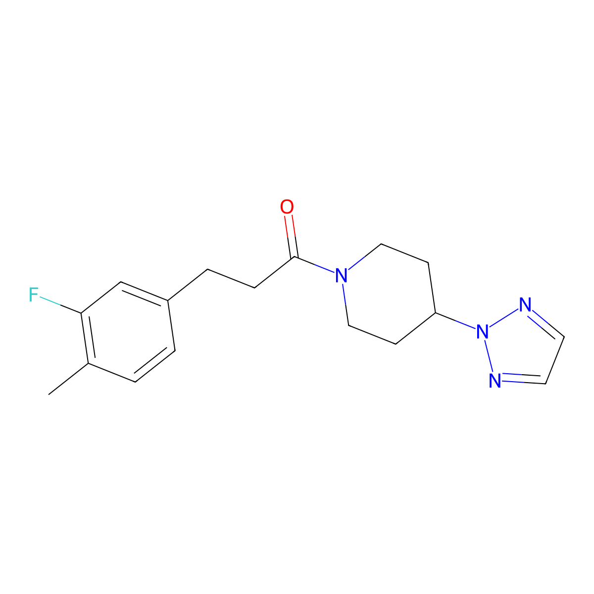 1-(4-(2H-1,2,3-triazol-2-yl)piperidin-1-yl)-3-(3-fluoro-4-methylphenyl)propan-1-one molecular structure, CAS 2189498-50-6