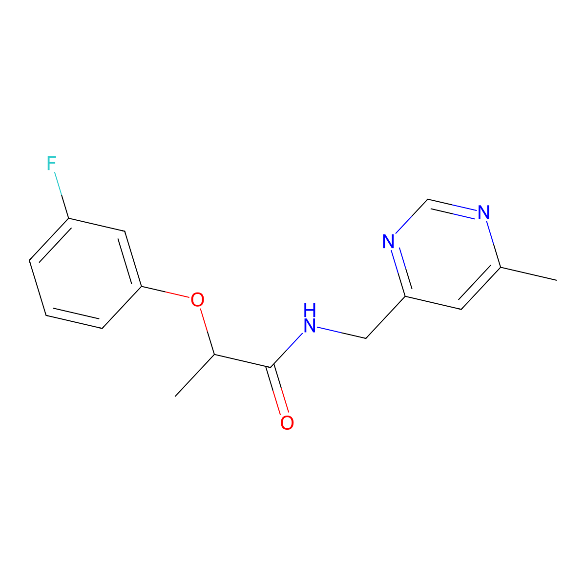 2-(3-fluorophenoxy)-N-[(6-methylpyrimidin-4-yl)methyl]propanamide molecular structure, CAS 2189498-82-4