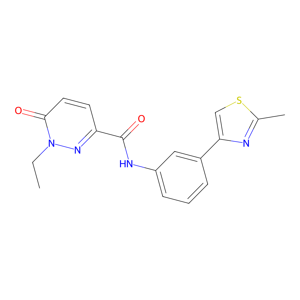1-ethyl-N-(3-(2-methylthiazol-4-yl)phenyl)-6-oxo-1,6-dihydropyridazine-3-carboxamide molecular structure, CAS 2189499-34-9