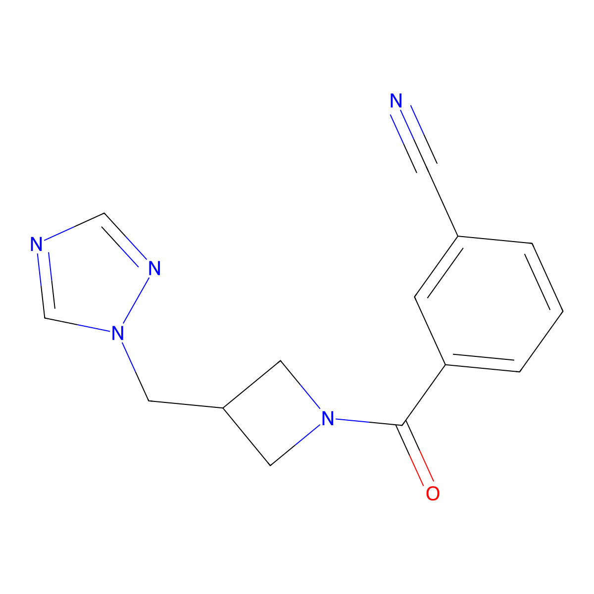 3-(3-((1H-1,2,4-triazol-1-yl)methyl)azetidine-1-carbonyl)benzonitrile molecular structure, CAS 2189499-45-2
