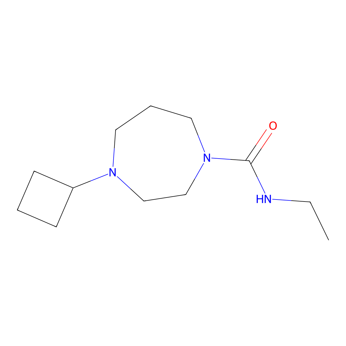 4-cyclobutyl-N-ethyl-1,4-diazepane-1-carboxamide molecular structure, CAS 2189499-57-6