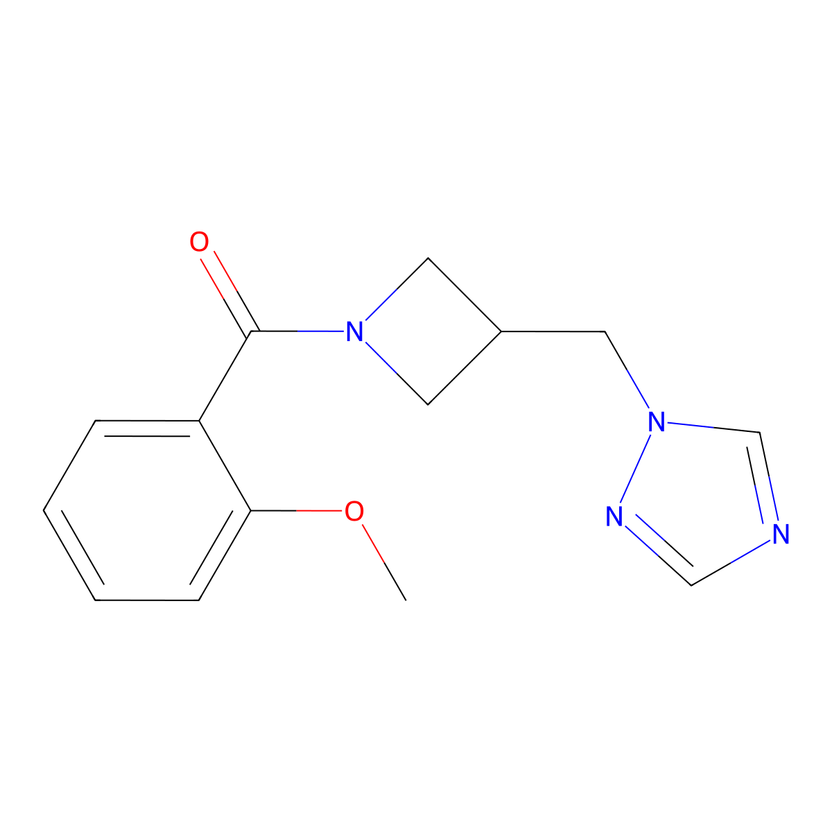 1-{[1-(2-methoxybenzoyl)azetidin-3-yl]methyl}-1H-1,2,4-triazole molecular structure, CAS 2189499-64-5