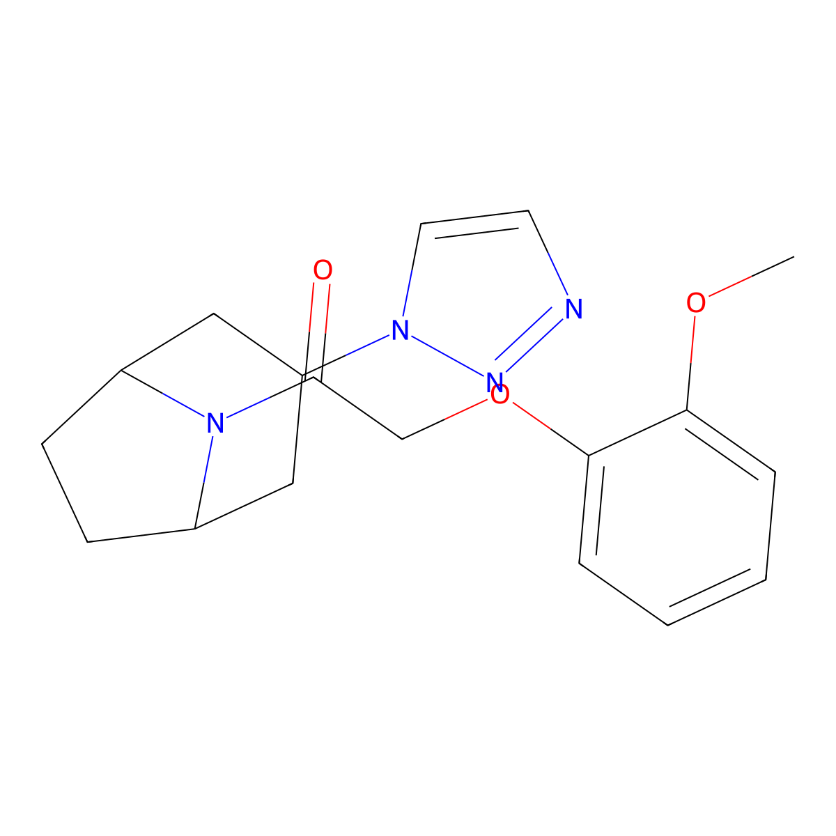 2-(2-methoxyphenoxy)-1-[3-(1H-1,2,3-triazol-1-yl)-8-azabicyclo[3.2.1]octan-8-yl]ethan-1-one molecular structure, CAS 2189499-82-7