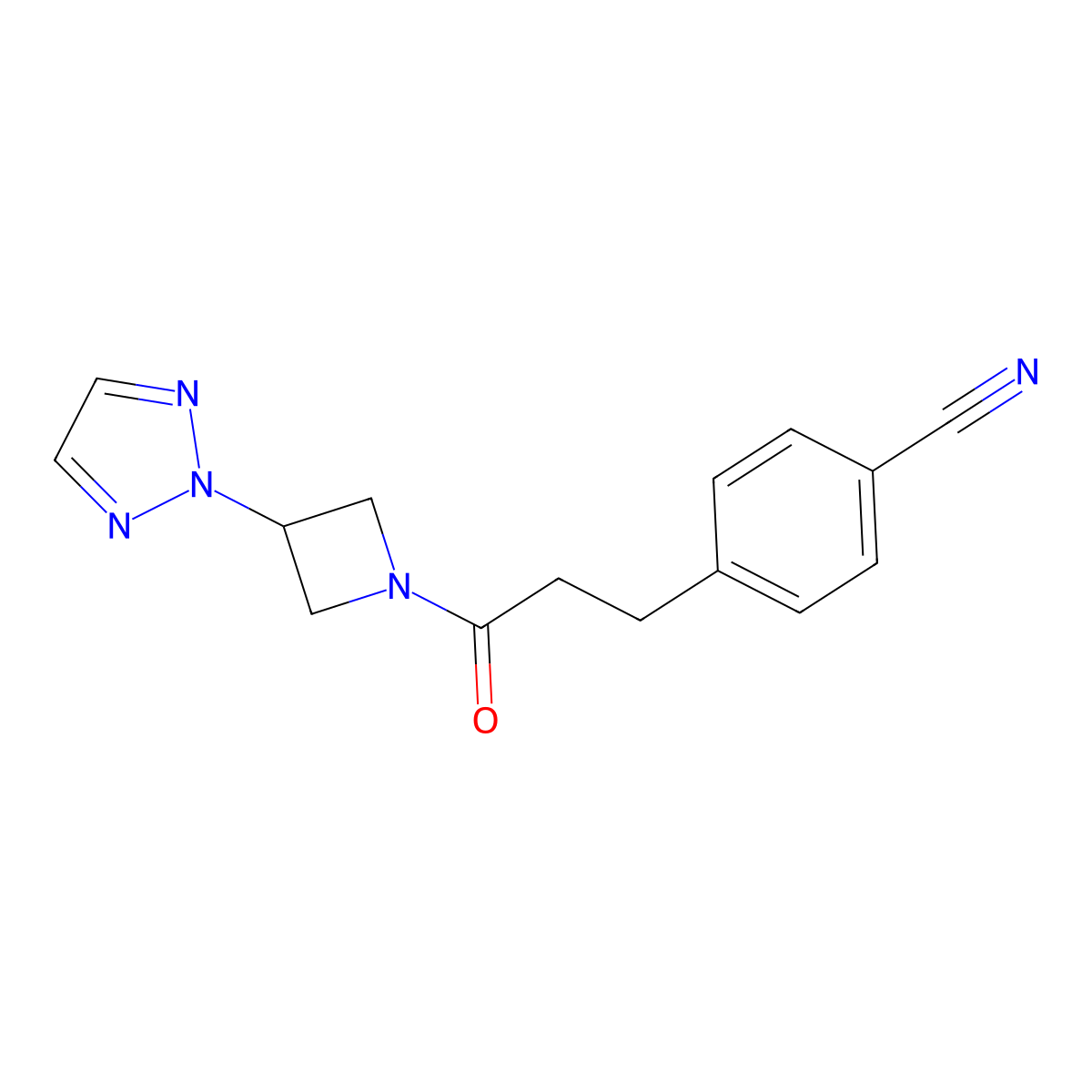 4-{3-oxo-3-[3-(2H-1,2,3-triazol-2-yl)azetidin-1-yl]propyl}benzonitrile molecular structure, CAS 2189500-05-6