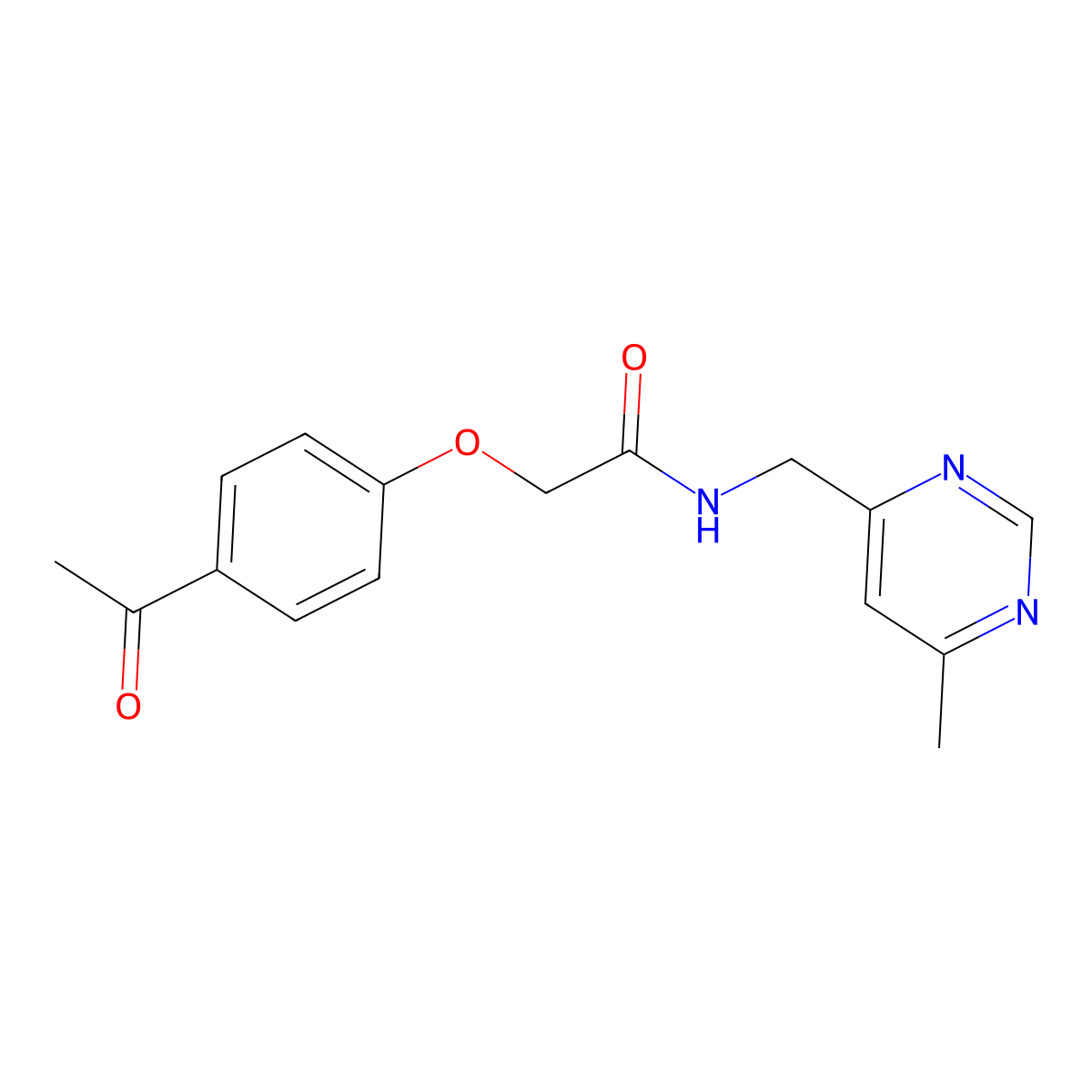 2-(4-acetylphenoxy)-N-[(6-methylpyrimidin-4-yl)methyl]acetamide molecular structure, CAS 2189500-16-9