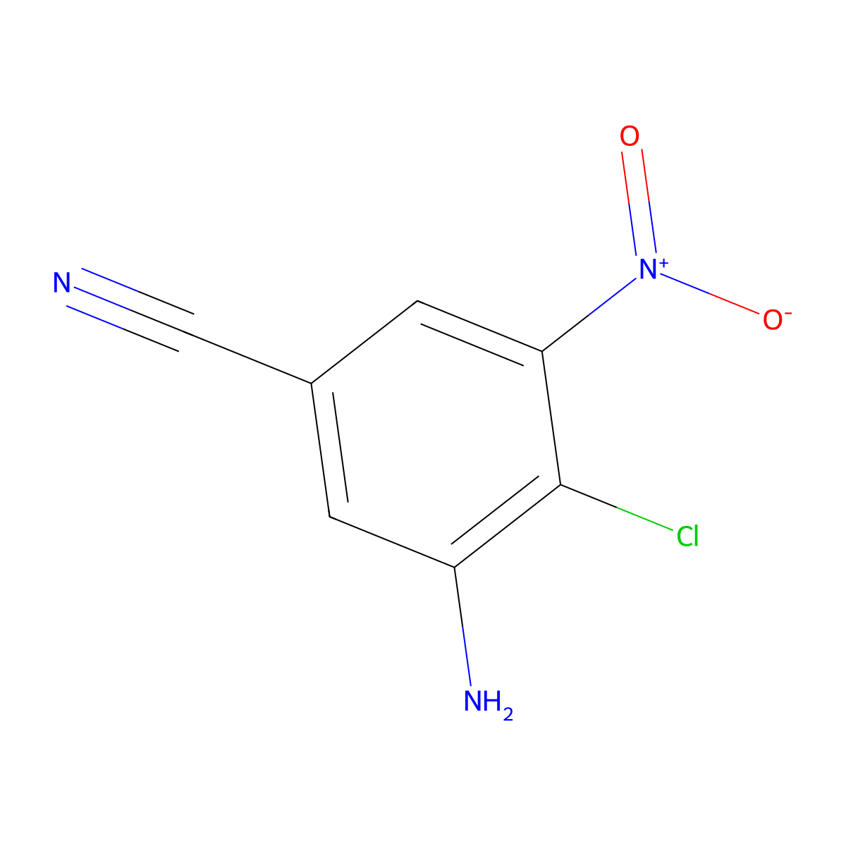 3-Amino-4-chloro-5-nitrobenzonitrile molecular structure, CAS 218961-90-1