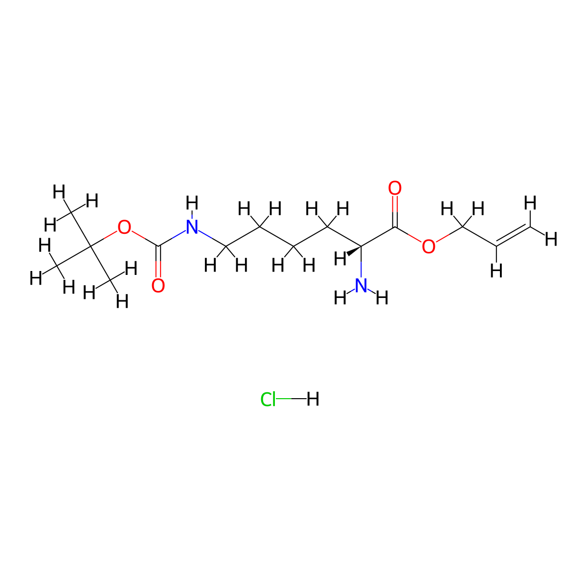 H-D-Lys(boc)-oall hcl molecular structure, CAS 218962-73-3