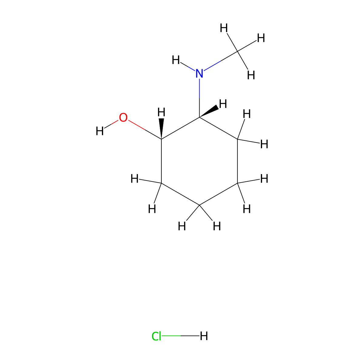 cis-2-Methylamino-cyclohexanol hydrochloride molecular structure, CAS 218964-42-2