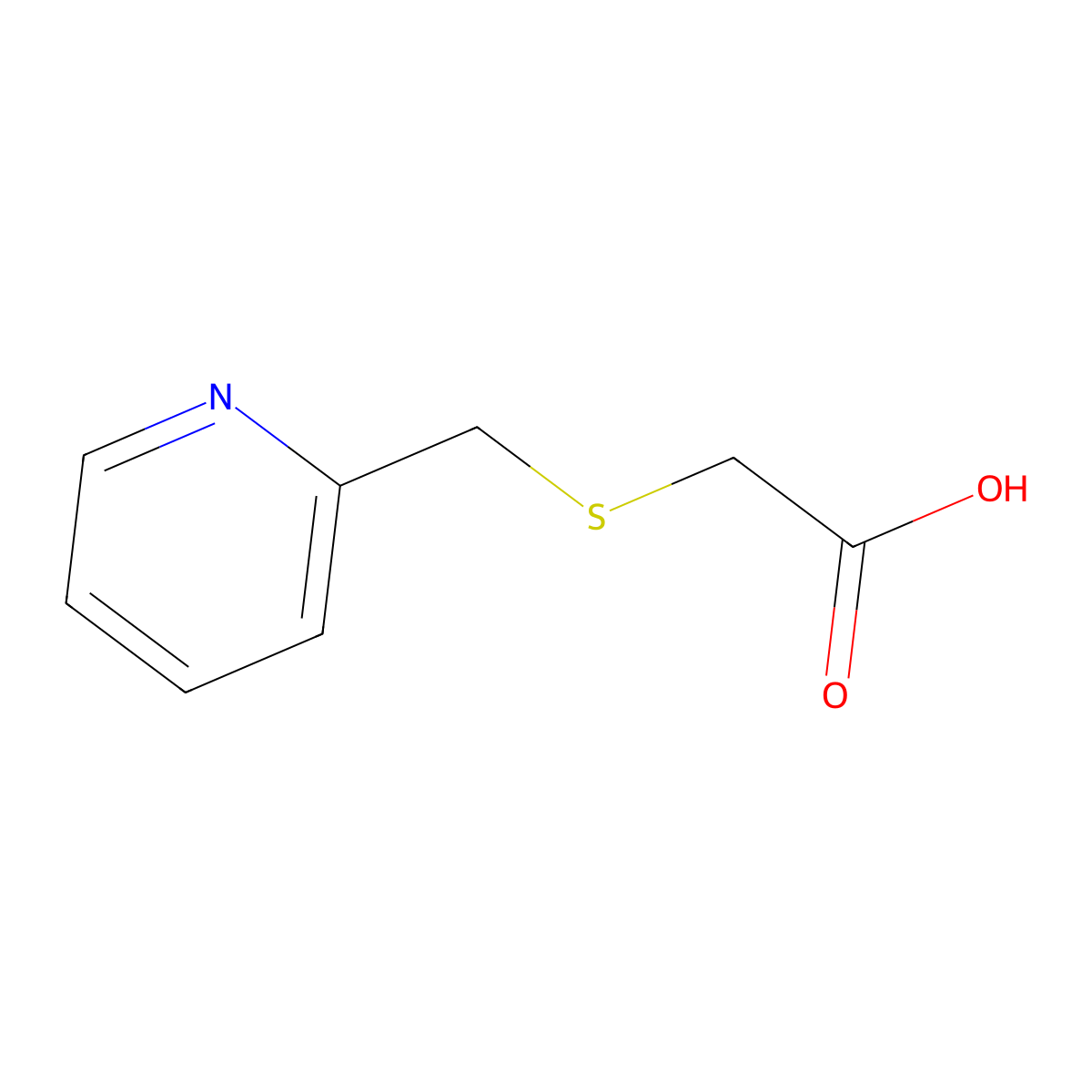 2-[(Pyridin-2-ylmethyl)sulfanyl]acetic acid molecular structure, CAS 21897-11-0