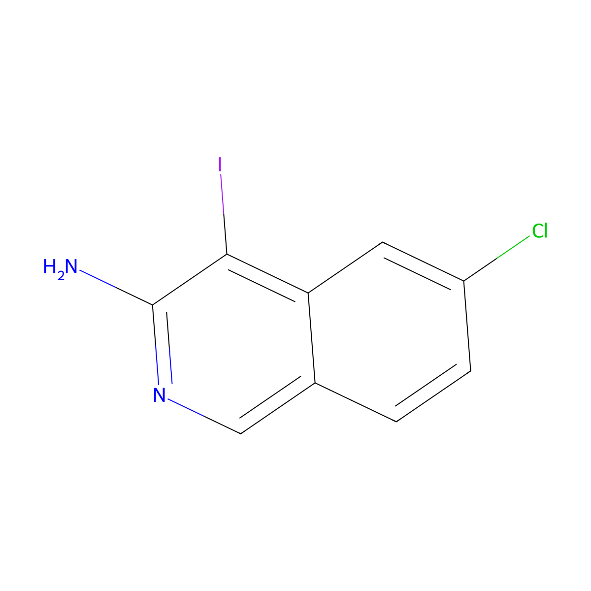 6-Chloro-4-iodoisoquinolin-3-amine molecular structure, CAS 2189717-75-5