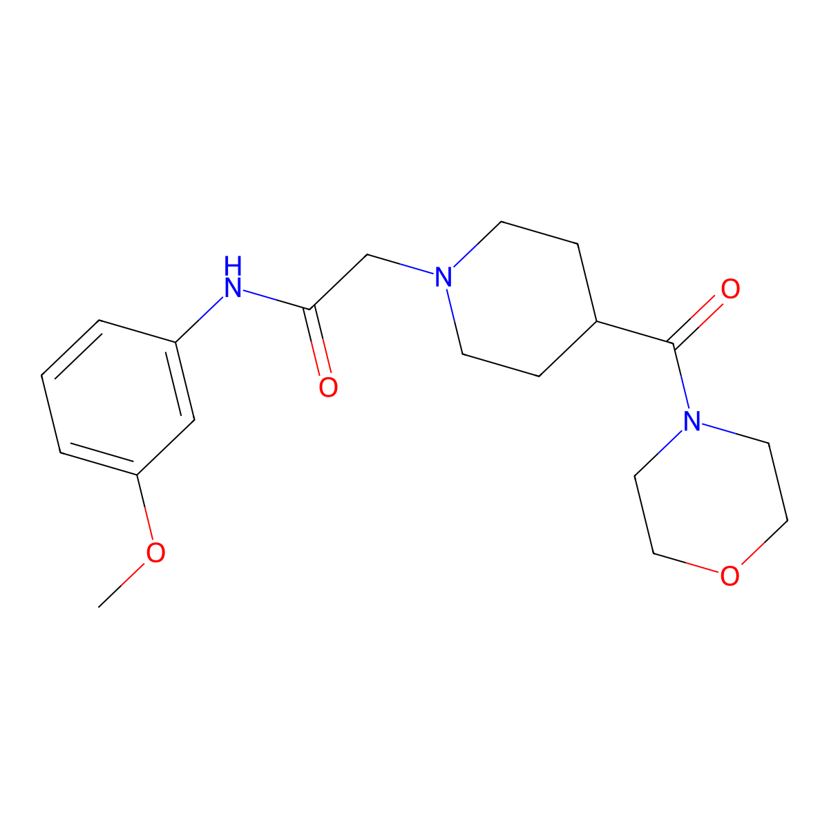 N-(3-methoxyphenyl)-2-[4-(morpholine-4-carbonyl)piperidin-1-yl]acetamide molecular structure, CAS 2189725-33-3