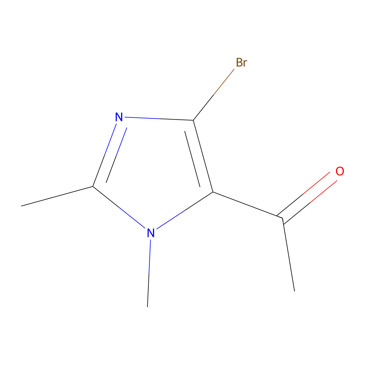 1-(4-bromo-1,2-dimethyl-1H-imidazol-5-yl)ethan-1-one molecular structure, CAS 2189730-76-3