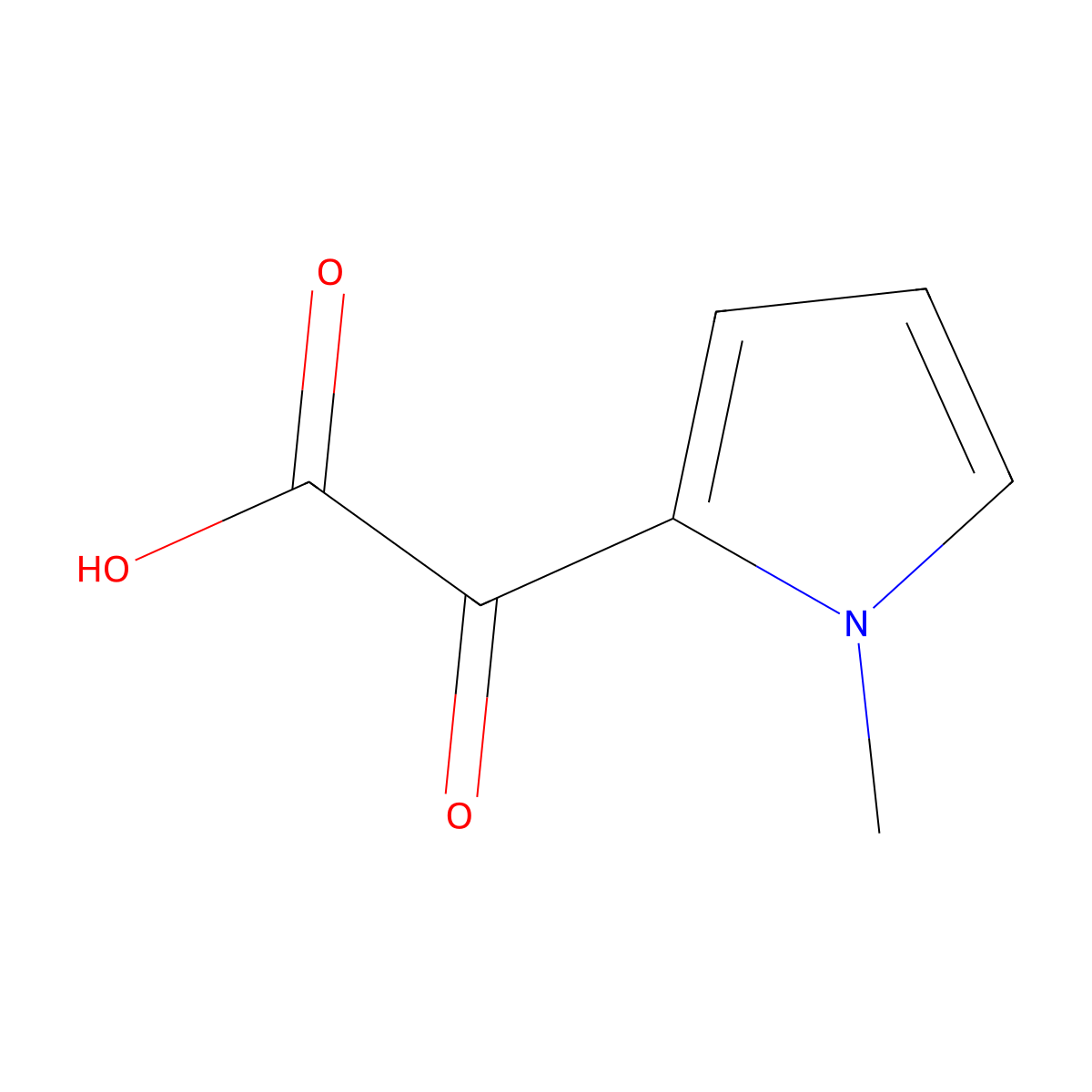 (1-Methyl-1H-pyrrol-2-yl)(oxo)acetic acid molecular structure, CAS 21898-43-1