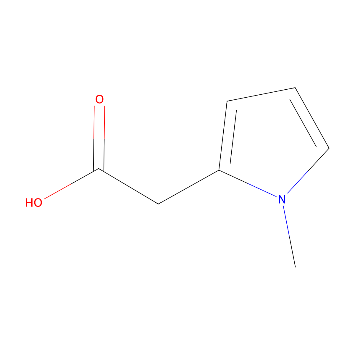 1-Methyl-1H-pyrrole-2-acetic acid molecular structure, CAS 21898-59-9