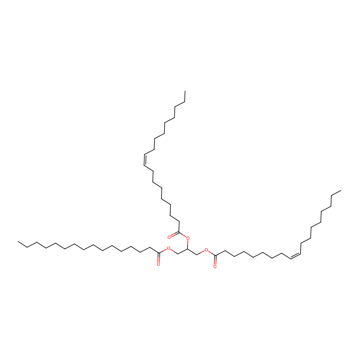 1,2-Dioleoyl-3-palmitoylglycerol molecular structure, CAS 2190-30-9