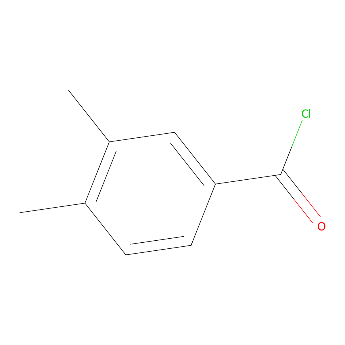 3,4-Dimethylbenzoyl chloride molecular structure, CAS 21900-23-2