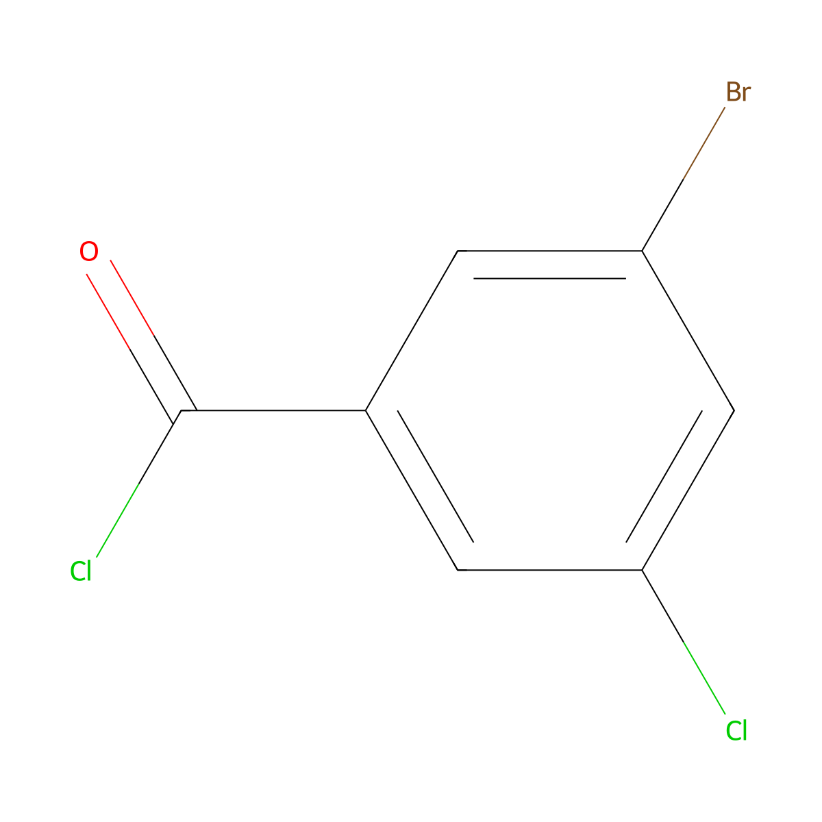 3-Bromo-5-chlorobenzoyl chloride molecular structure, CAS 21900-27-6