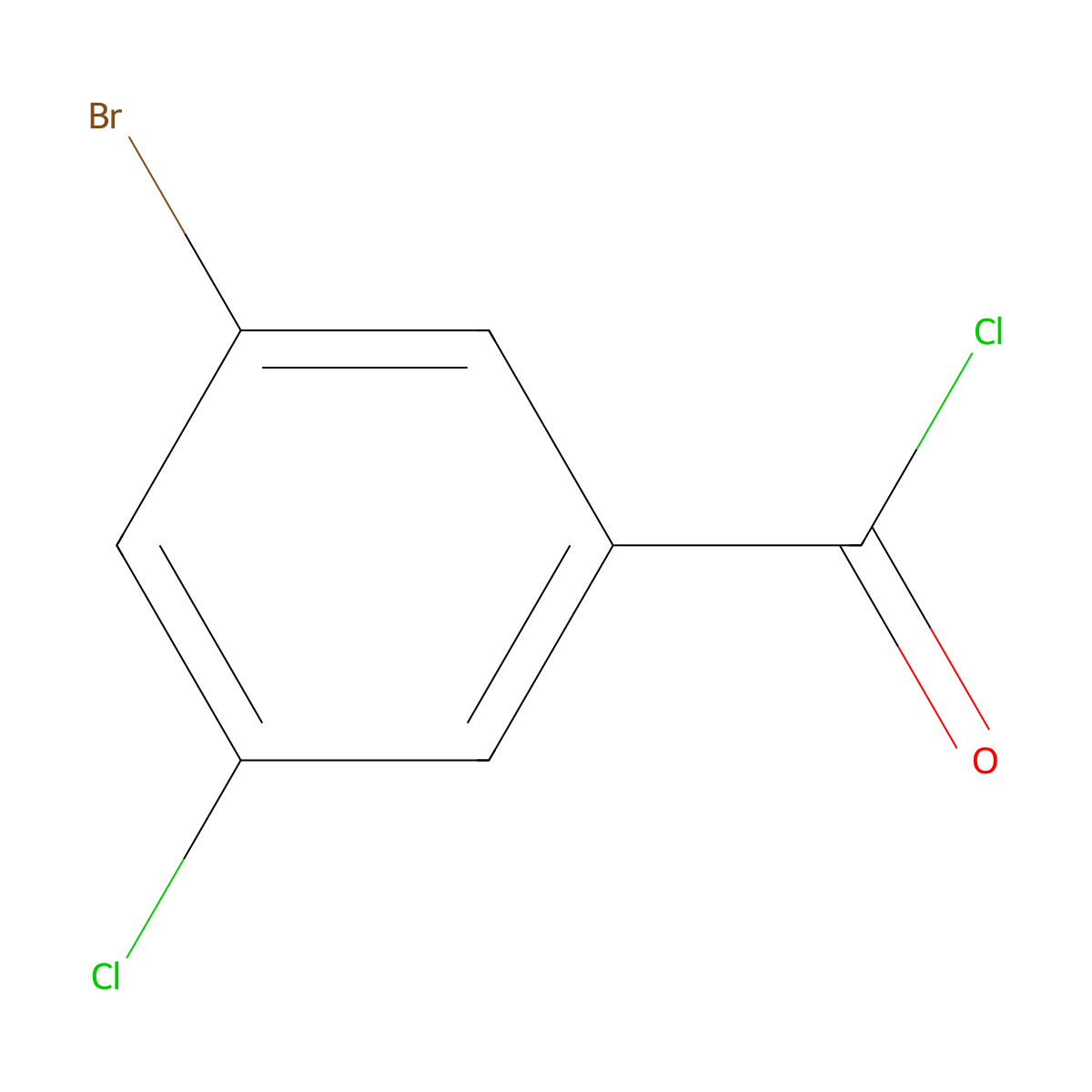 3-Bromo-5-chlorobenzoyl chloride molecular structure, CAS 21900-27-6