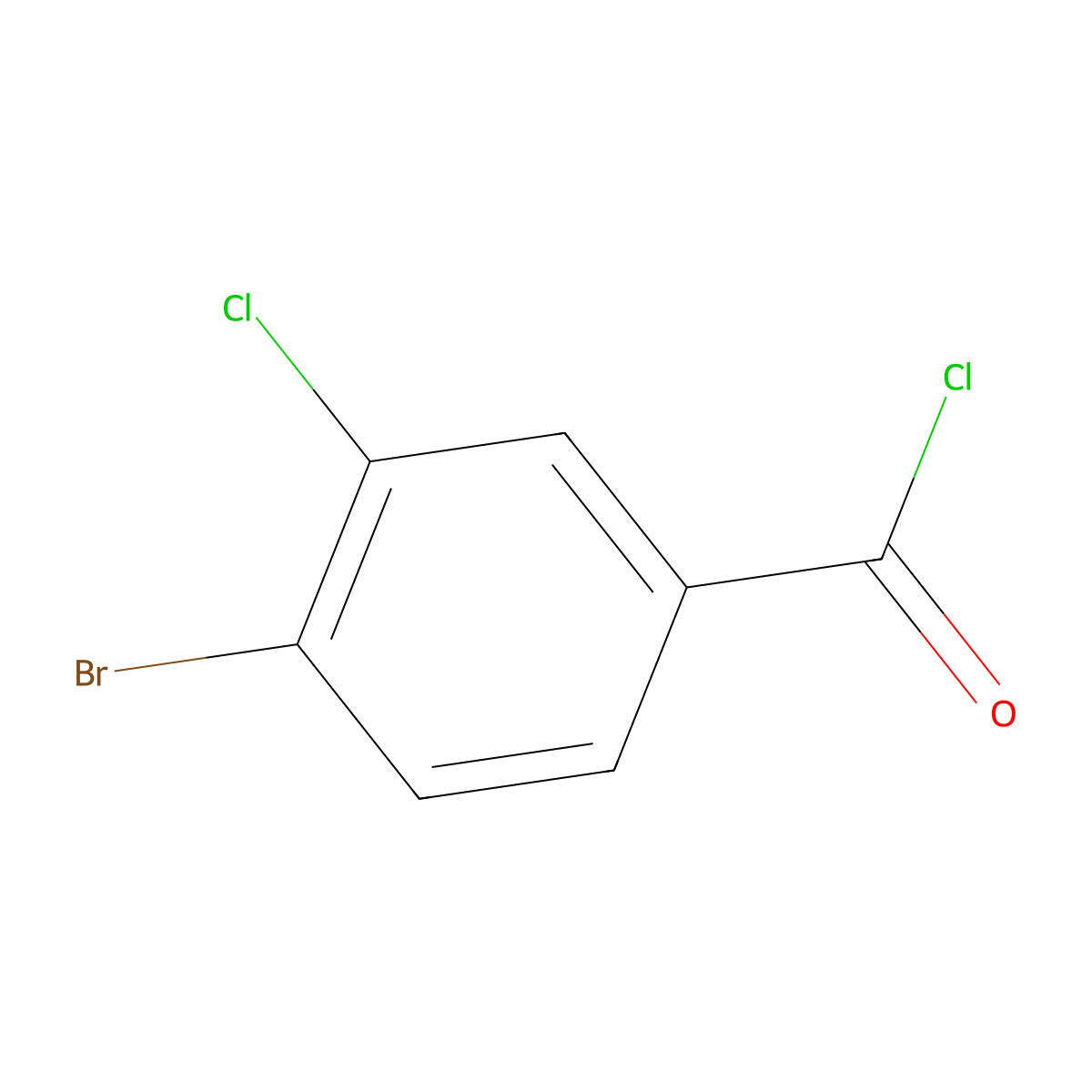 4-Bromo-3-chlorobenzoyl chloride molecular structure, CAS 21900-32-3