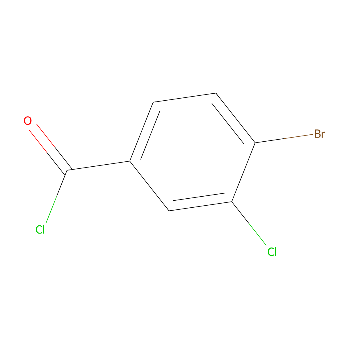 4-Bromo-3-chlorobenzoyl chloride molecular structure, CAS 21900-32-3