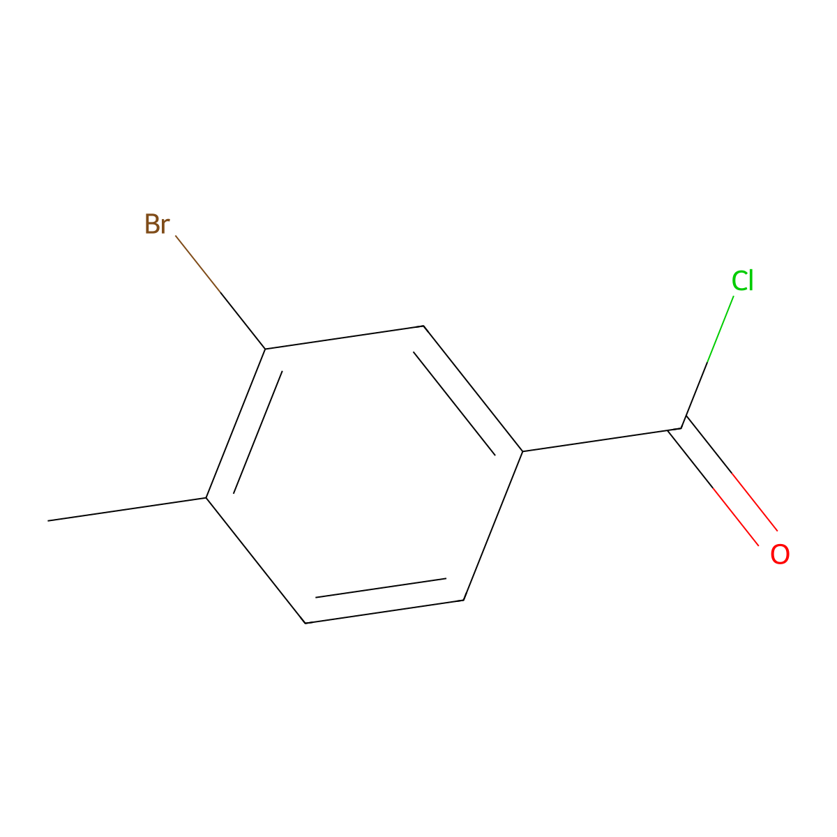 3-Bromo-4-methylbenzoyl chloride molecular structure, CAS 21900-33-4
