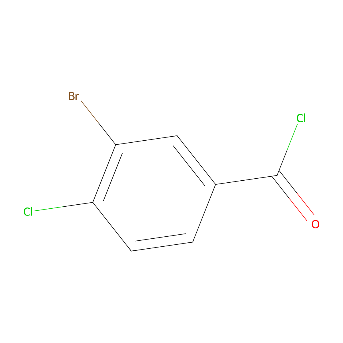 3-Bromo-4-chlorobenzoyl chloride molecular structure, CAS 21900-34-5