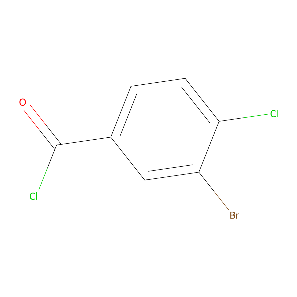 3-Bromo-4-chlorobenzoyl chloride molecular structure, CAS 21900-34-5