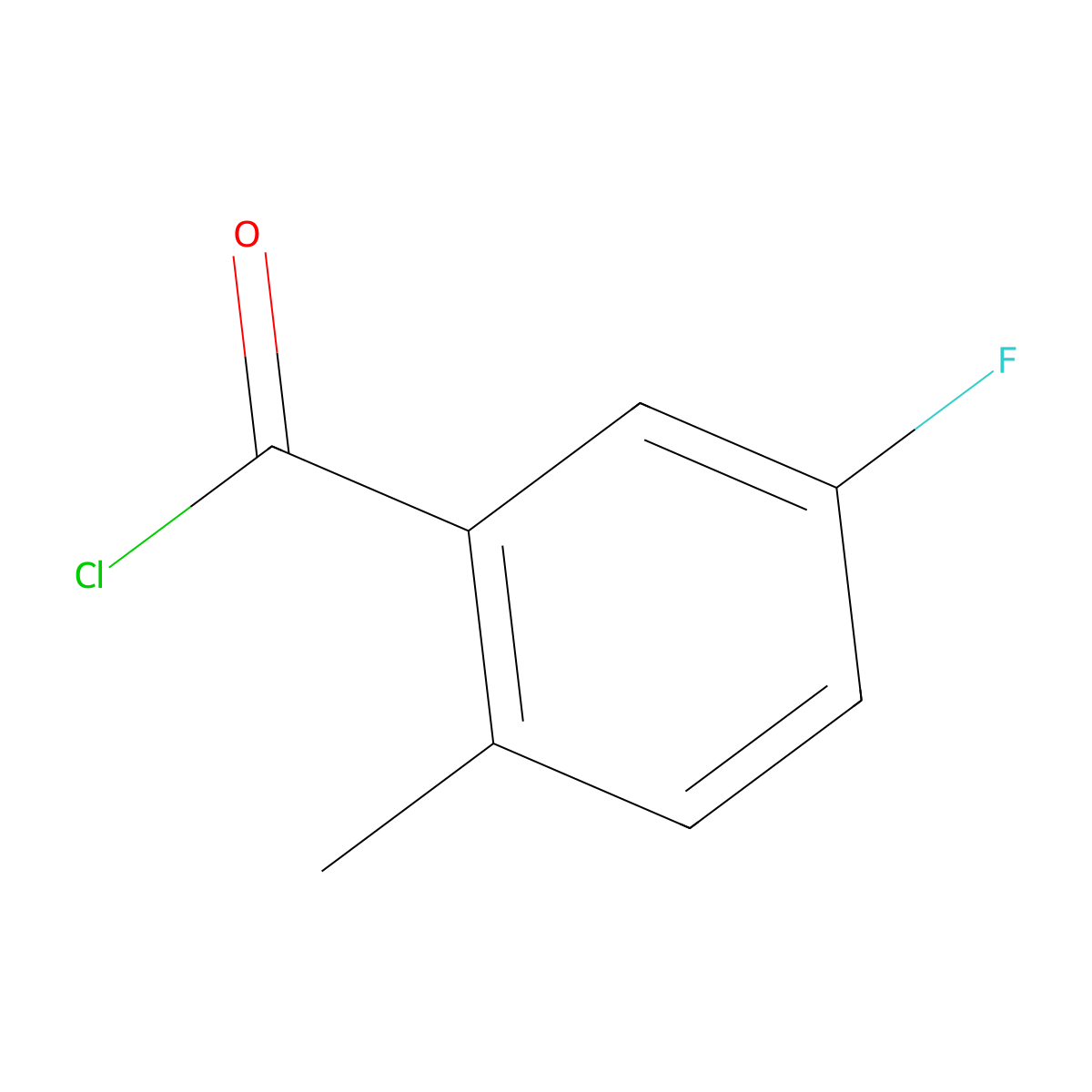5-Fluoro-2-methylbenzoyl chloride molecular structure, CAS 21900-39-0