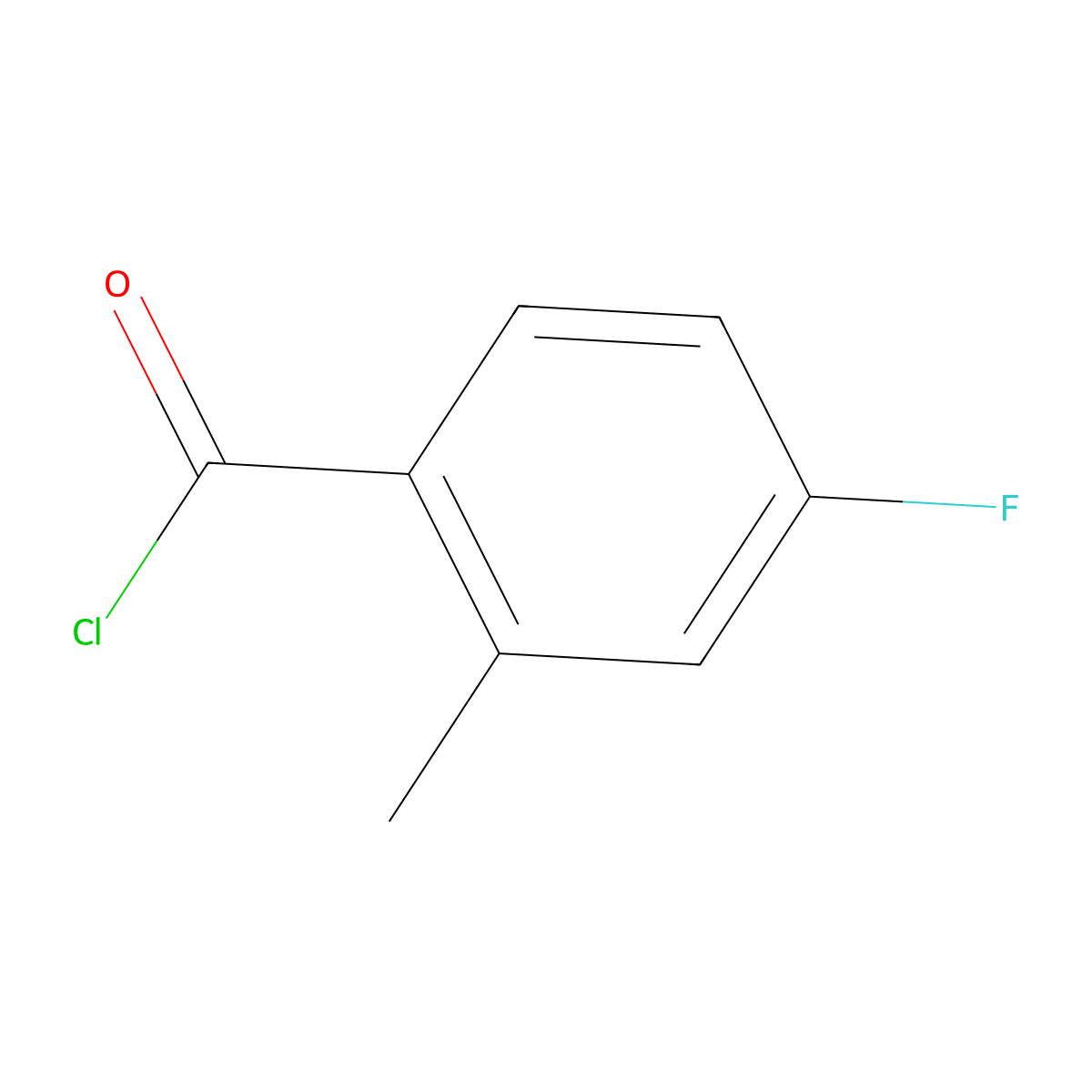 4-Fluoro-2-methylbenzoyl chloride molecular structure, CAS 21900-43-6