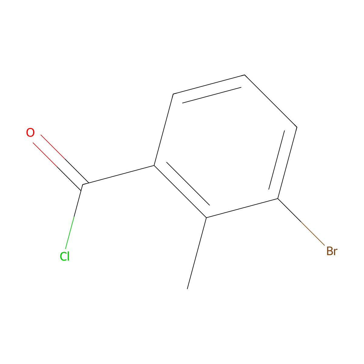 3-Bromo-2-methylbenzoyl chloride molecular structure, CAS 21900-48-1