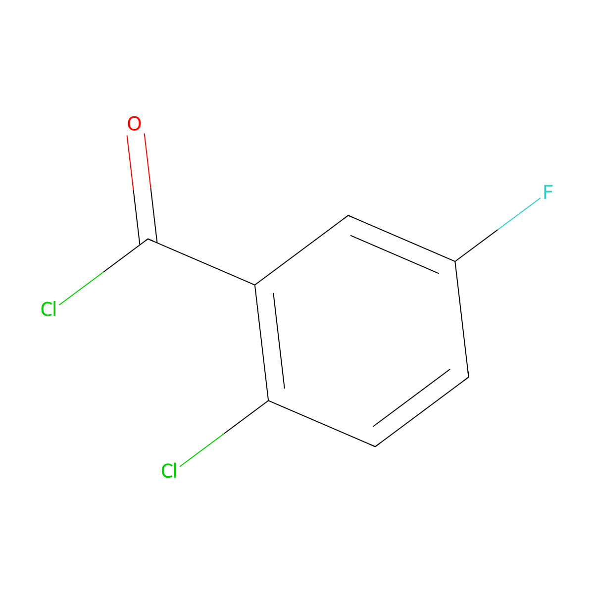 2-Chloro-5-fluorobenzoyl chloride molecular structure, CAS 21900-51-6