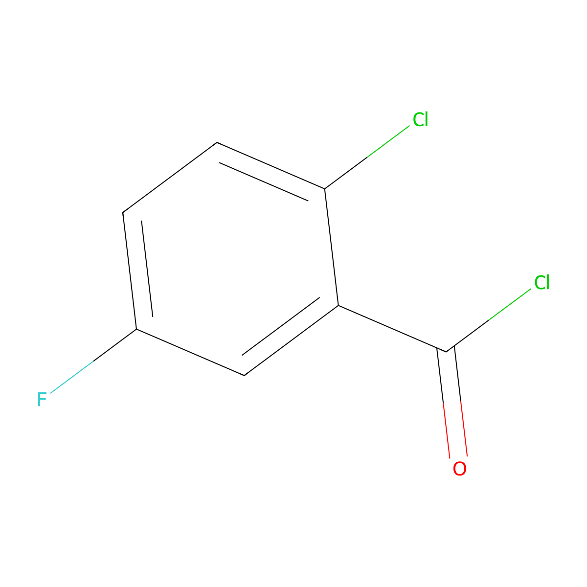 2-Chloro-5-fluorobenzoyl chloride molecular structure, CAS 21900-51-6