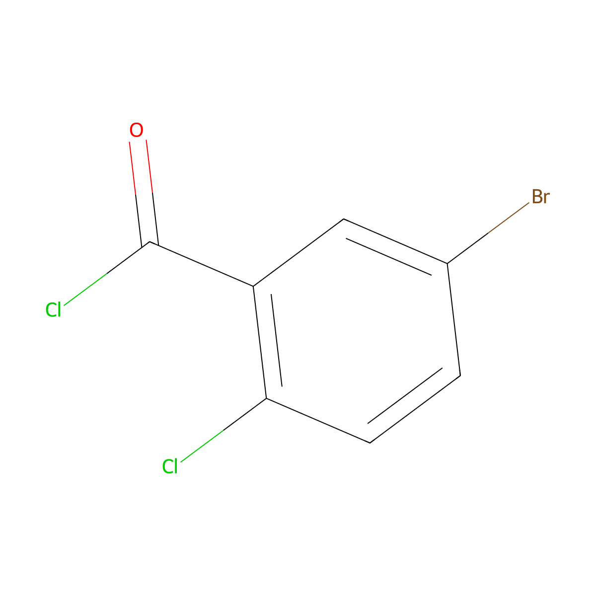 5-Bromo-2-chlorobenzoyl chloride molecular structure, CAS 21900-52-7