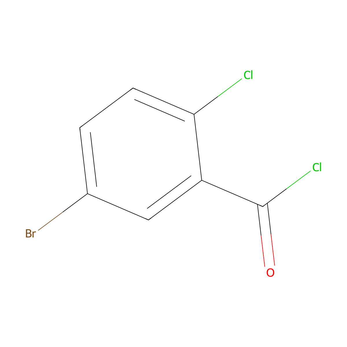 5-Bromo-2-chlorobenzoyl chloride molecular structure, CAS 21900-52-7